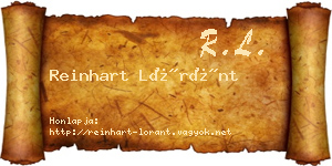 Reinhart Lóránt névjegykártya